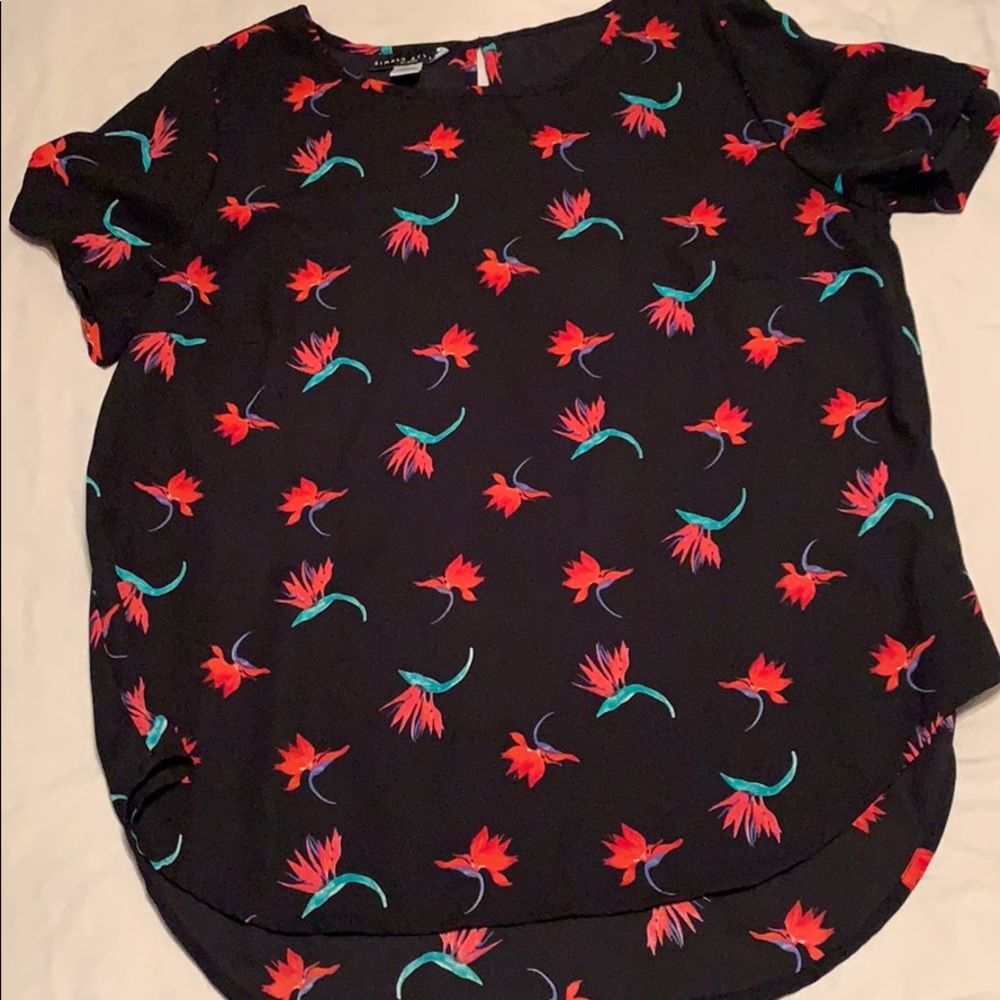 Chiffon short sleeved blouse